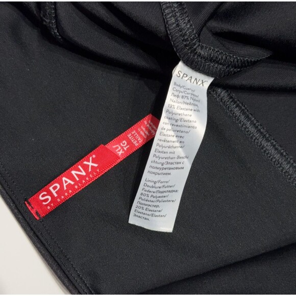 Spanx Women’s Black Leather Look Shiny Leggings Slimming Shaping Size XL Petite - Picture 5 of 8